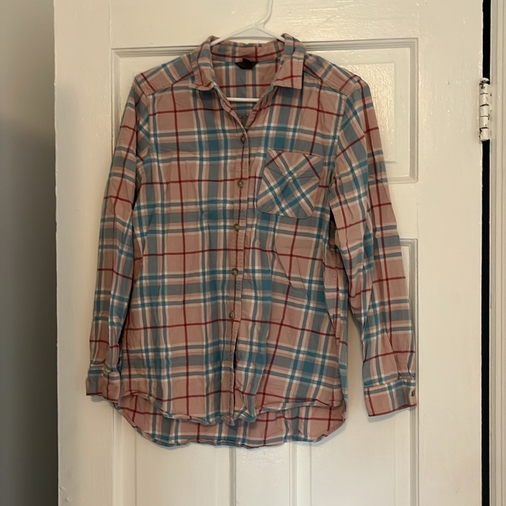 Pastel pink and blue flannel